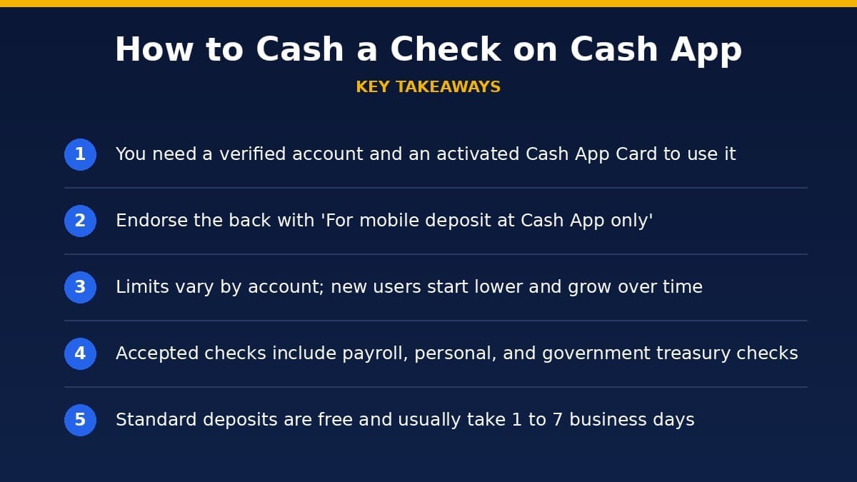 how to cash a check on Cash App key takeaways