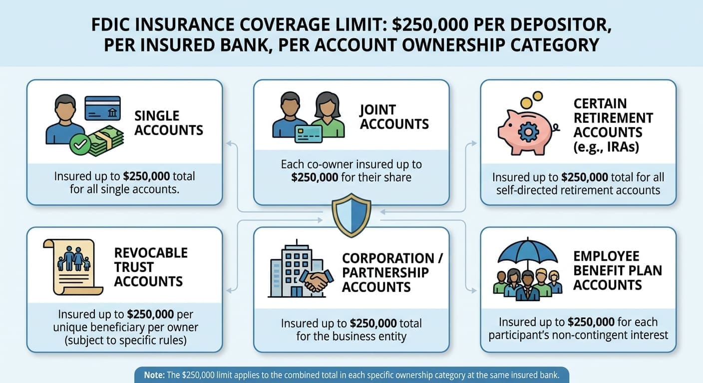Infographic detailing are neobanks safe and FDIC limits